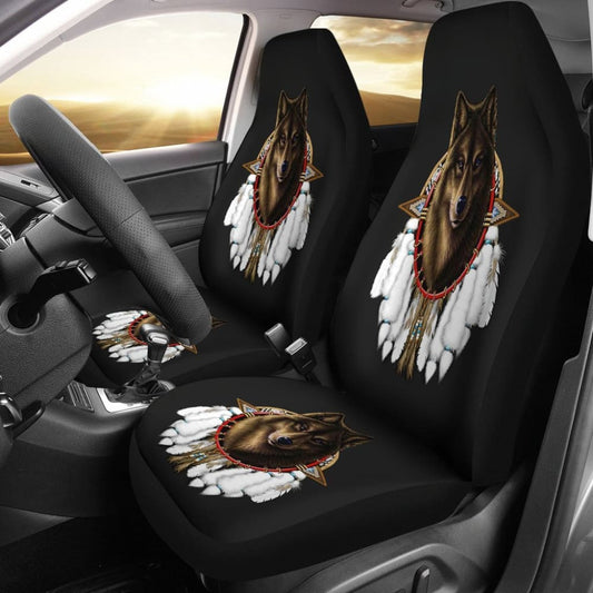 Wolf Dreamcatcher Native American Car Seat Cover