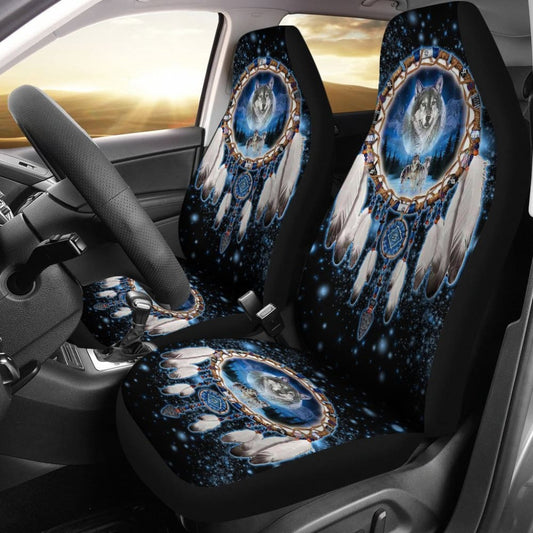 Galaxy Wolf Dreamcatcher Native American Car Seat Covers