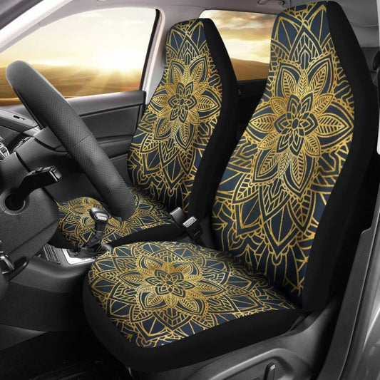 Gold Mandala Car Seat Covers