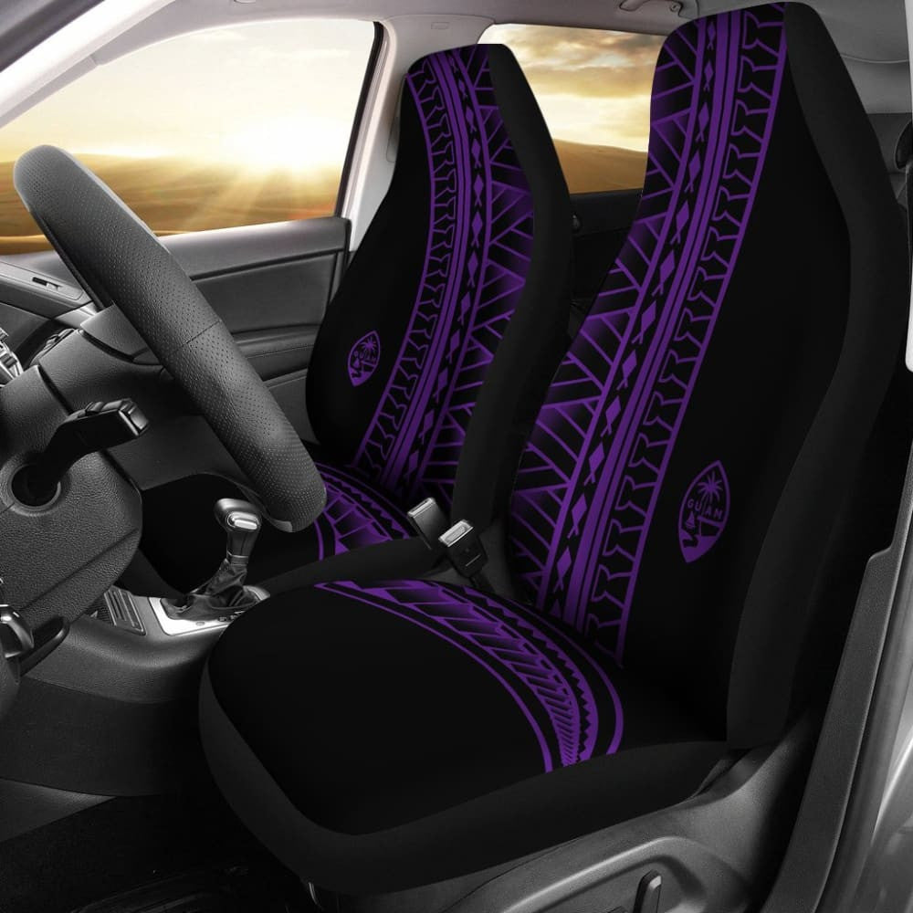 Guam Seal Purple Tribal Car Seat Covers