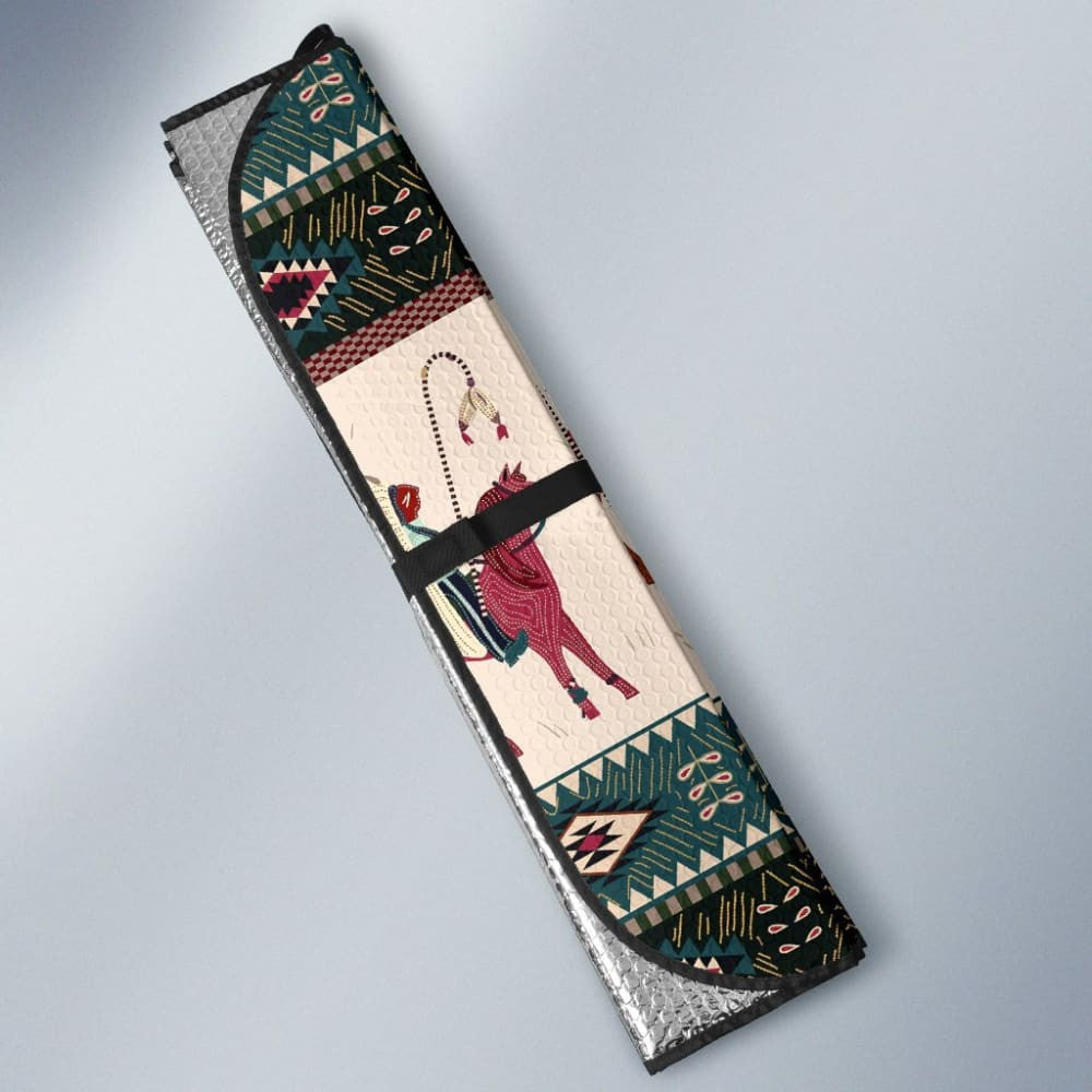Native American Chief Horse Auto Sun Shades