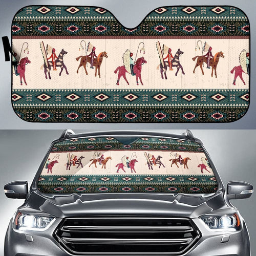 Native American Chief Horse Auto Sun Shades