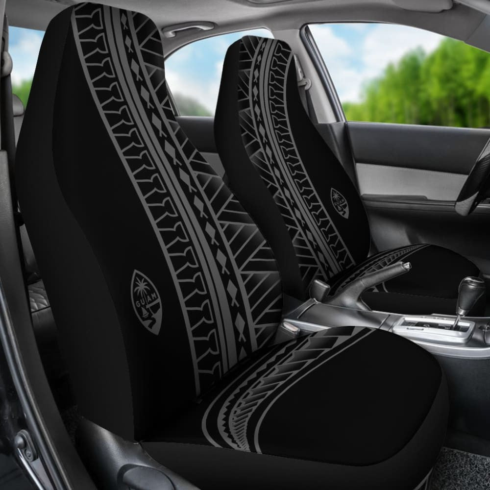Guam Seal Gray Tribal Car Seat Covers