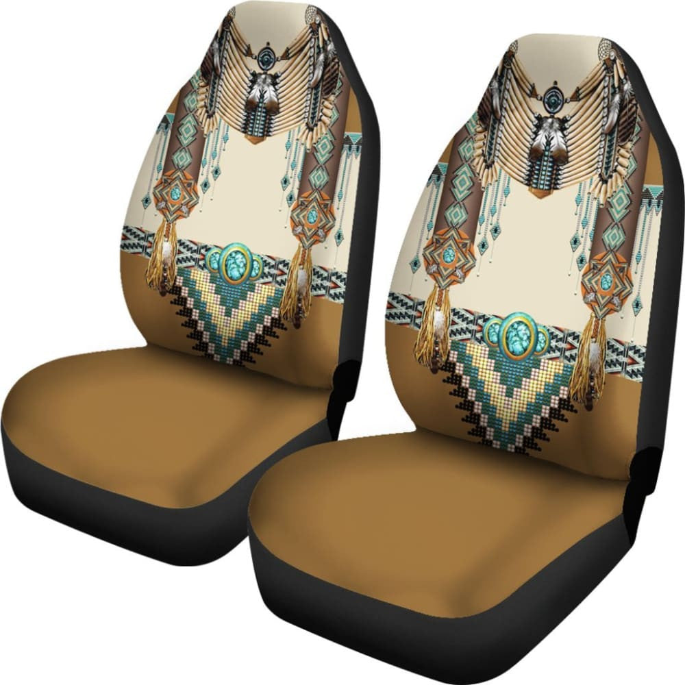 Brown Pattern Breastplate Native American Car Seat Cover