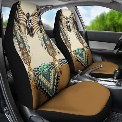 Brown Pattern Breastplate Native American Car Seat Cover