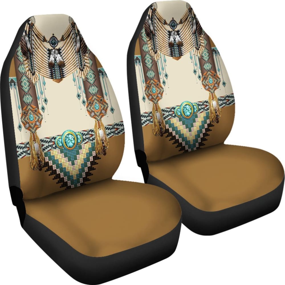 Brown Pattern Breastplate Native American Car Seat Cover