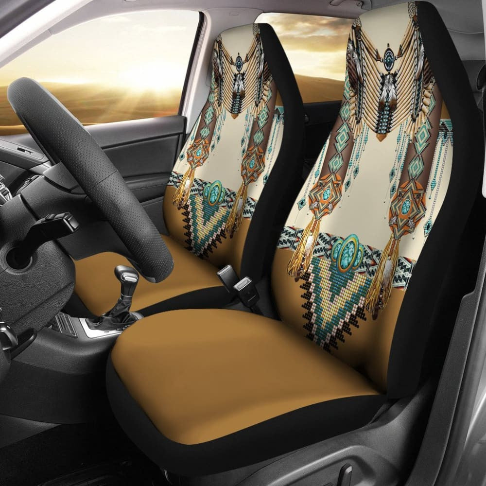 Brown Pattern Breastplate Native American Car Seat Cover