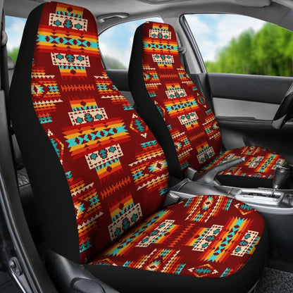 Red Pattern Native Car Seat Covers
