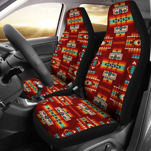 Red Pattern Native Car Seat Covers