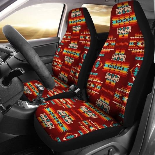 Red Pattern Native Car Seat Covers