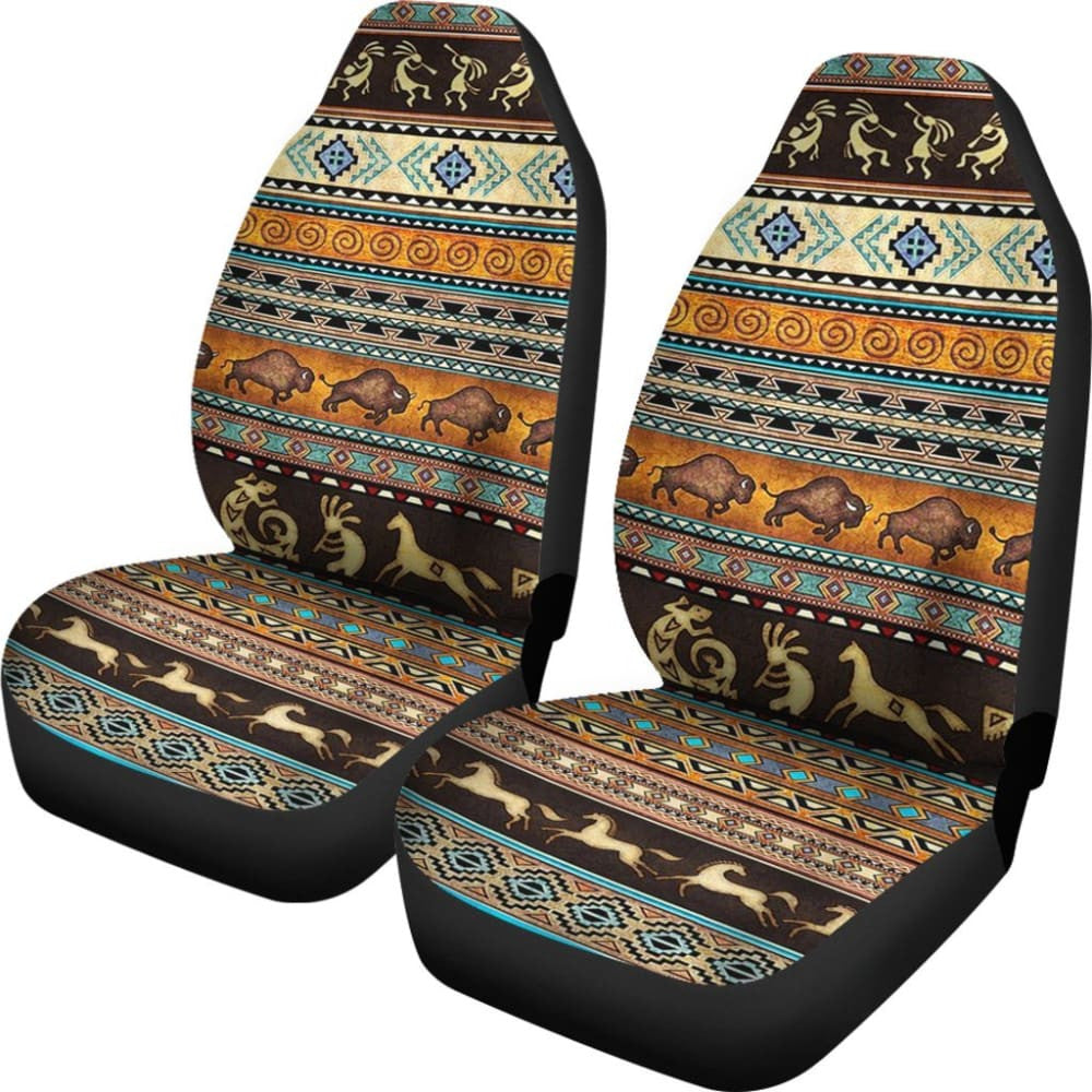 Pattern Native Brown Car Seat Cover