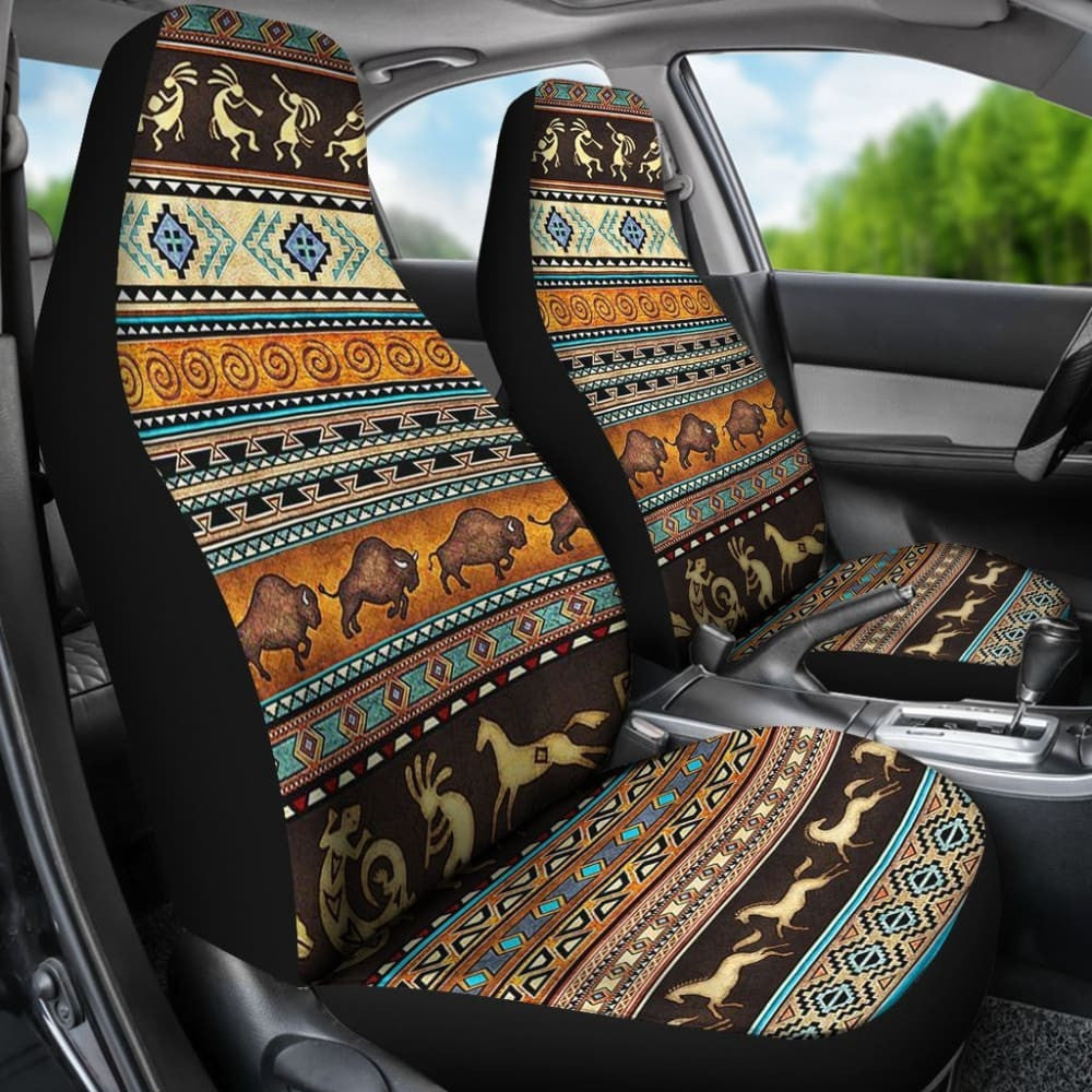 Pattern Native Brown Car Seat Cover