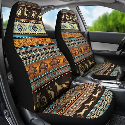 Pattern Native Brown Car Seat Cover