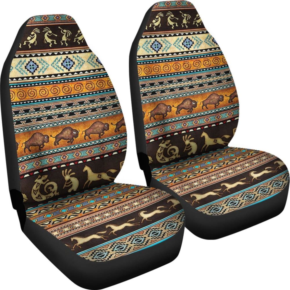 Pattern Native Brown Car Seat Cover