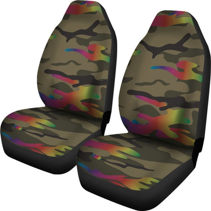 Rainbow Camo Car Seat Covers