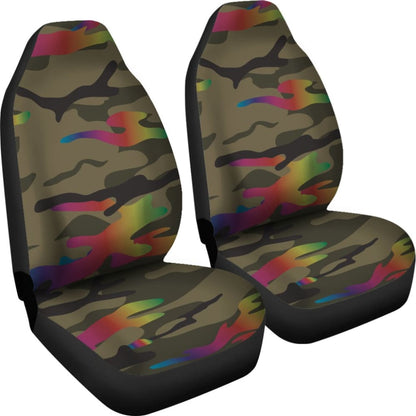 Rainbow Camo Car Seat Covers