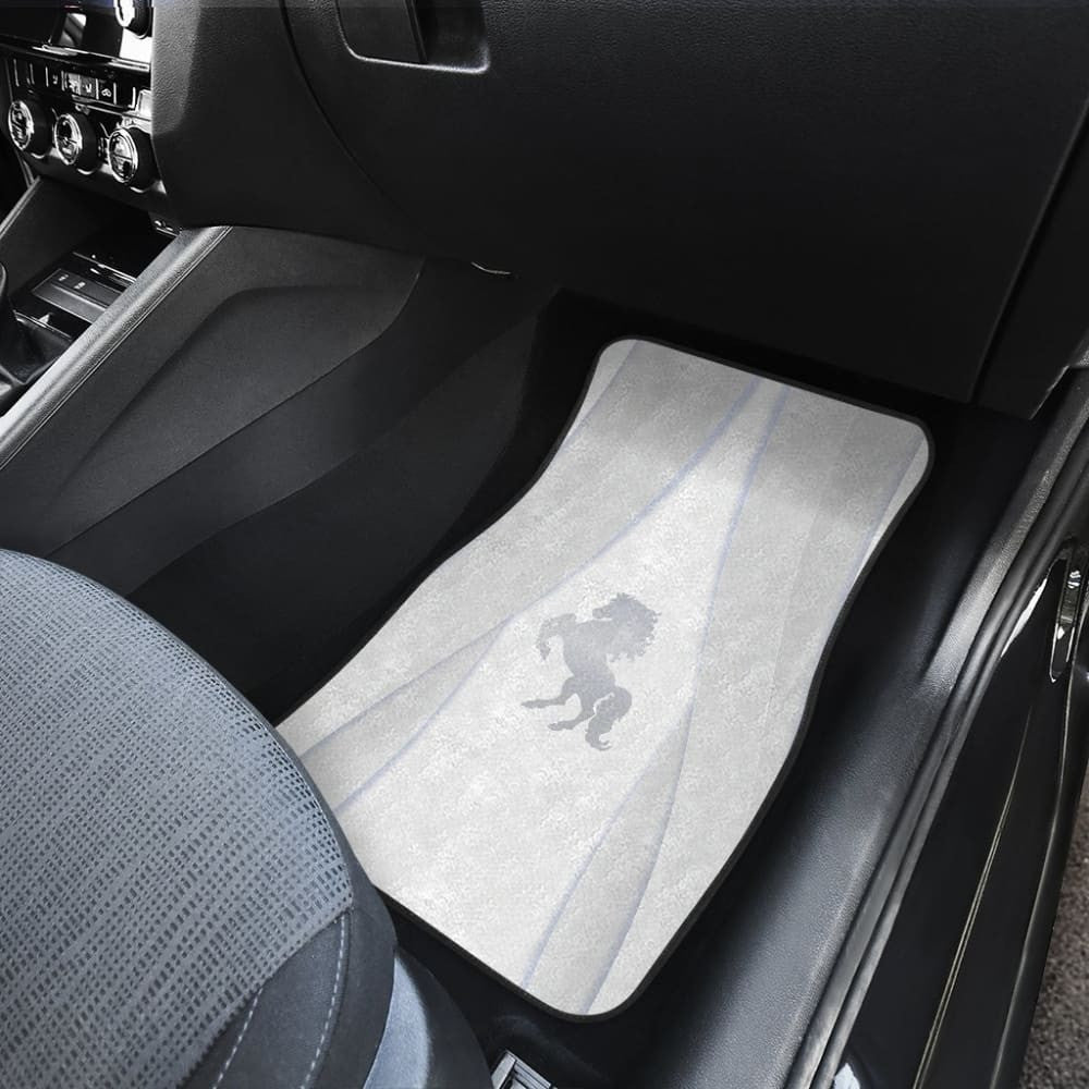 Shine Silver Horse Mustang Metallic Style Printed Amazing Gift Ideas Car Floor Mats