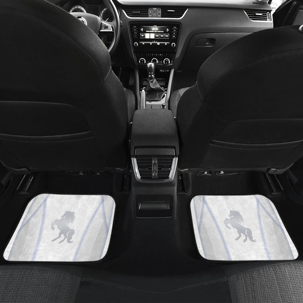 Shine Silver Horse Mustang Metallic Style Printed Amazing Gift Ideas Car Floor Mats