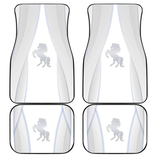 Shine Silver Horse Mustang Metallic Style Printed Amazing Gift Ideas Car Floor Mats