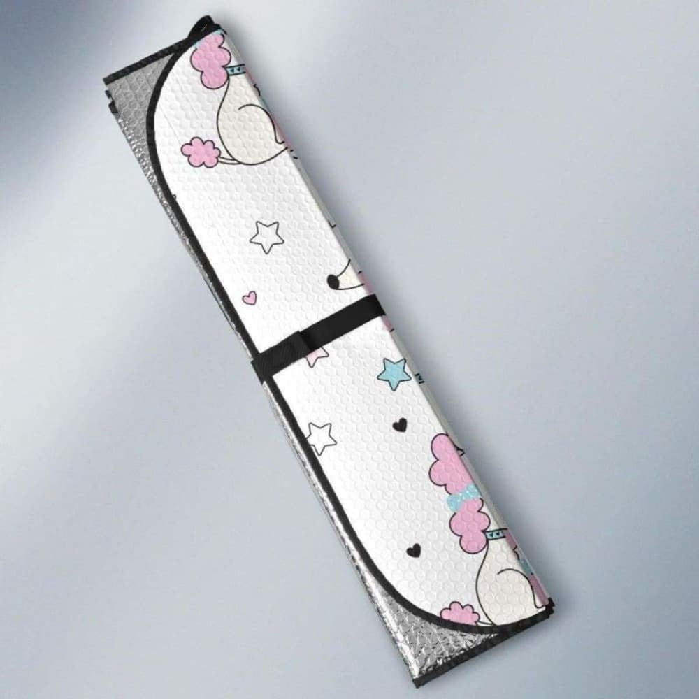 Cute Poodle Dog Star Pattern Car Auto Sun Shades