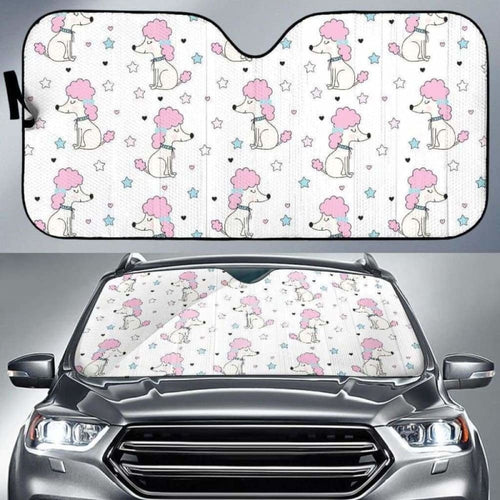 Cute Poodle Dog Star Pattern Car Auto Sun Shades