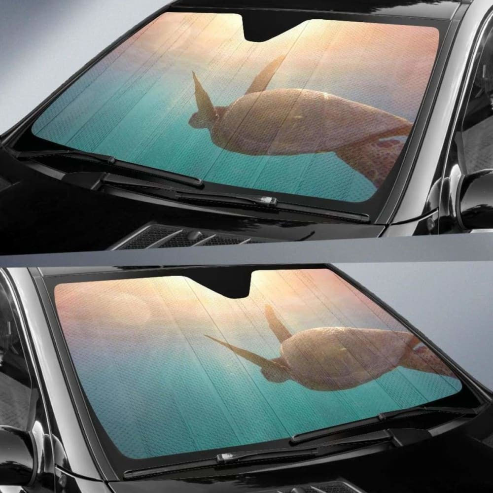 Turtle Reptile Underwater Sea Sun LightK Car Sun Shade