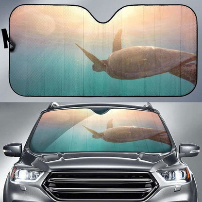 Turtle Reptile Underwater Sea Sun LightK Car Sun Shade