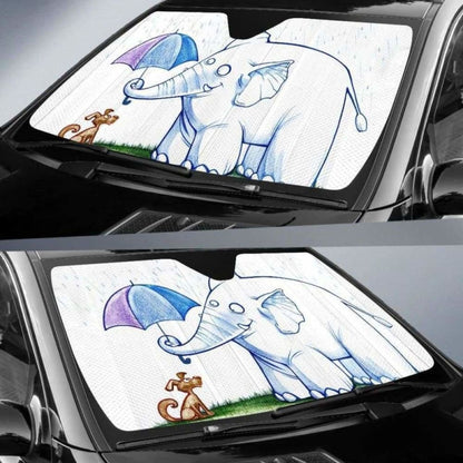 Elephant And Dog Car Auto Sun Shades