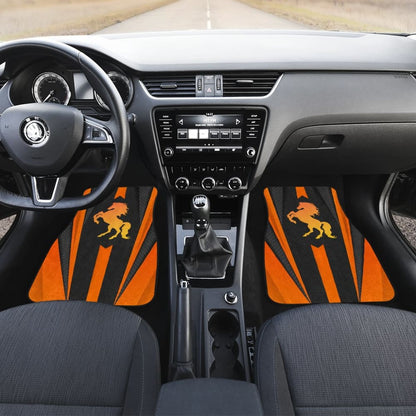 Black Orange Horse Mustang Metallic Style Printed Amazing Gift Ideas Car Floor Mats