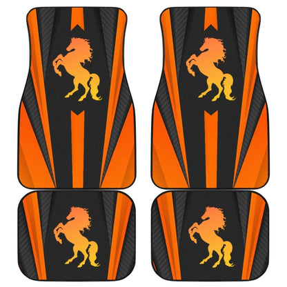 Black Orange Horse Mustang Metallic Style Printed Amazing Gift Ideas Car Floor Mats