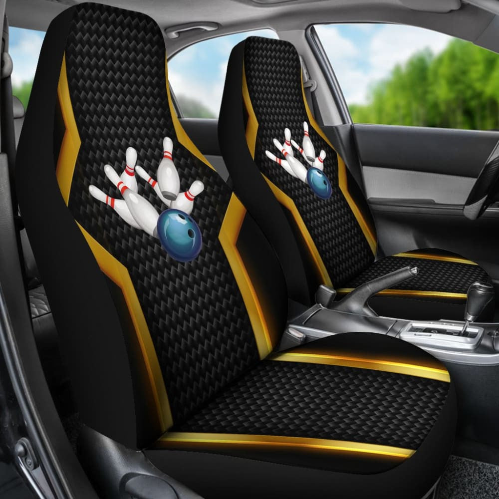 Print Bowling Metallic Style Printed Car Seat Covers