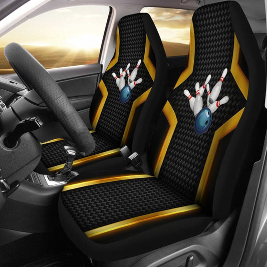 Print Bowling Metallic Style Printed Car Seat Covers
