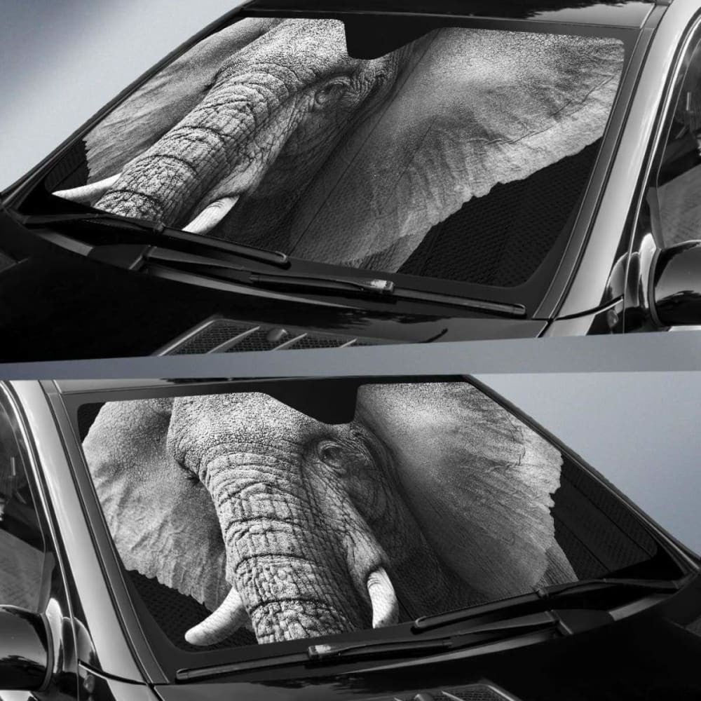 Elephant Dark Background Hd Car Sun Shade