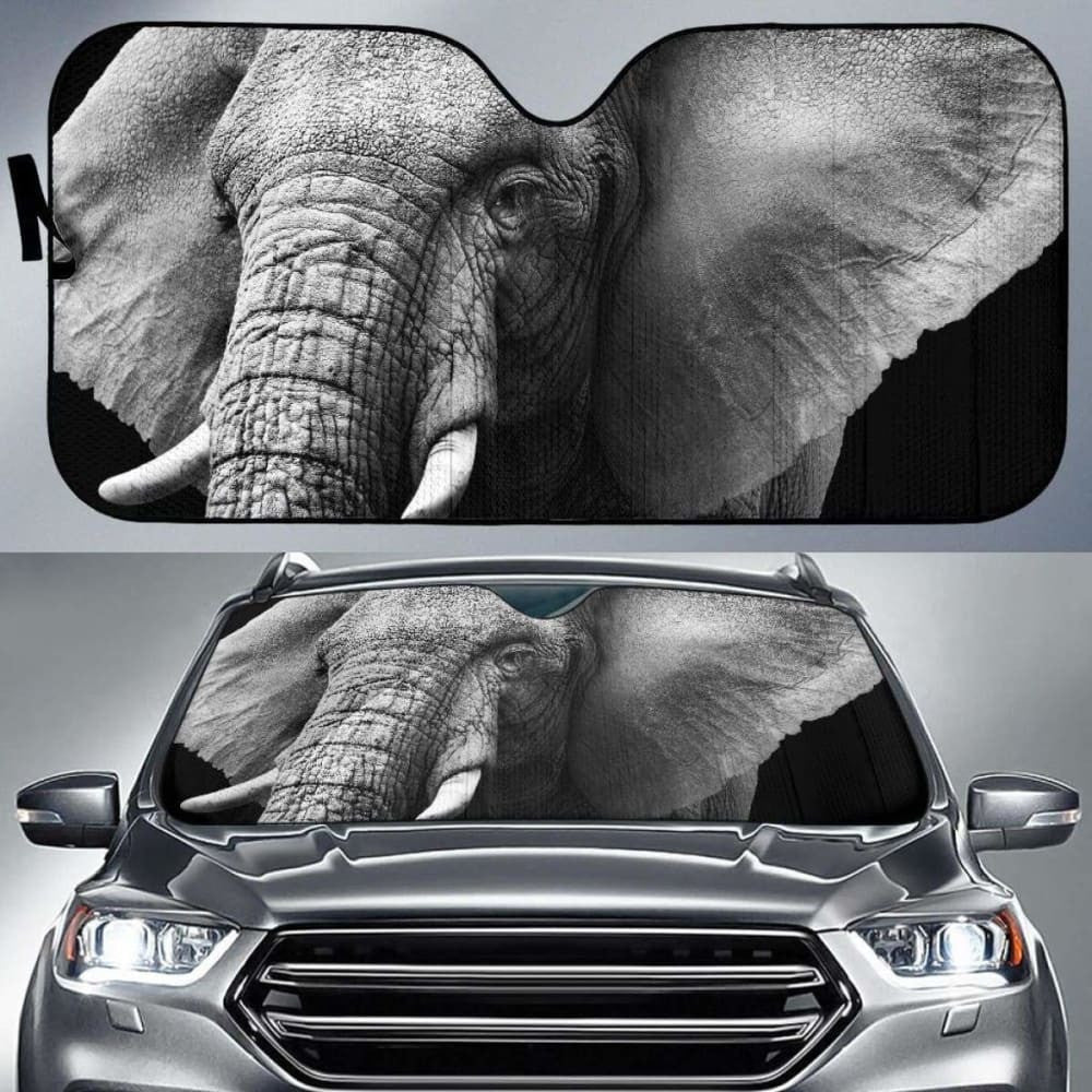 Elephant Dark Background Hd Car Sun Shade