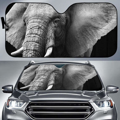 Elephant Dark Background Hd Car Sun Shade