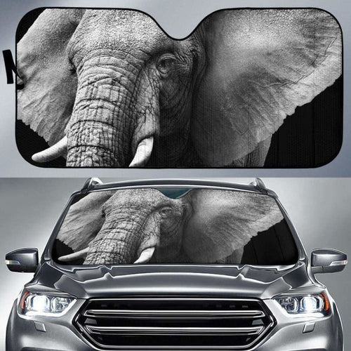 Elephant Dark Background Hd Car Sun Shade