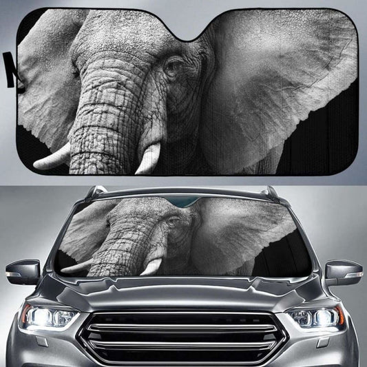 Elephant Dark Background Hd Car Sun Shade