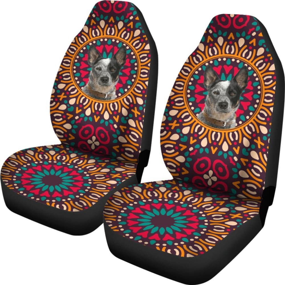 Australian Cattle Dog Colorful Flower Car Seat Covers