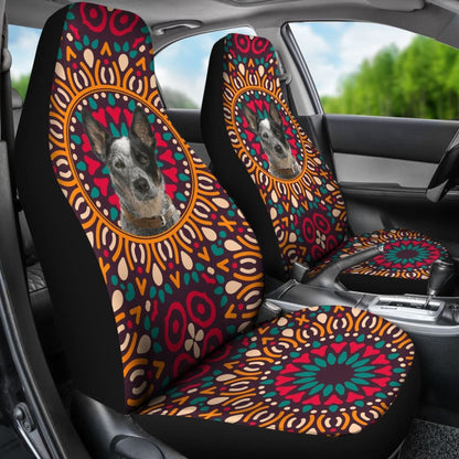 Australian Cattle Dog Colorful Flower Car Seat Covers