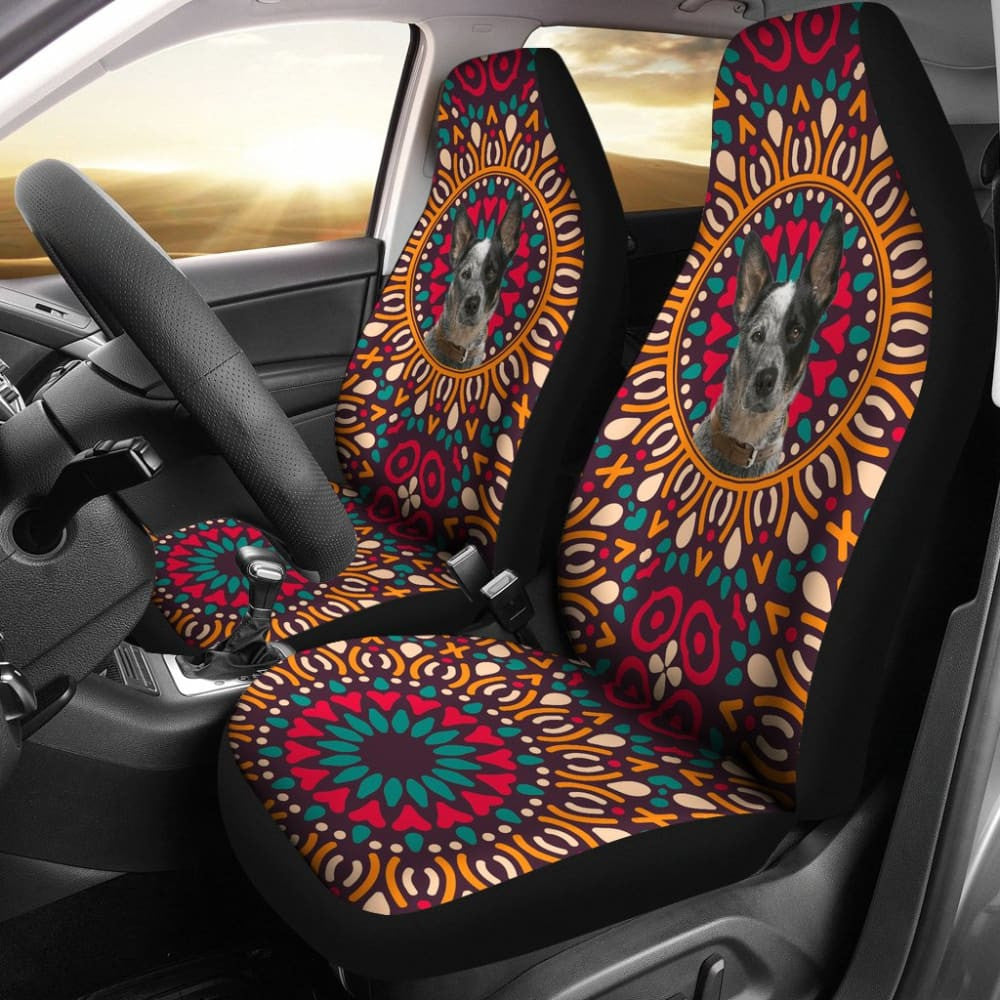 Australian Cattle Dog Colorful Flower Car Seat Covers