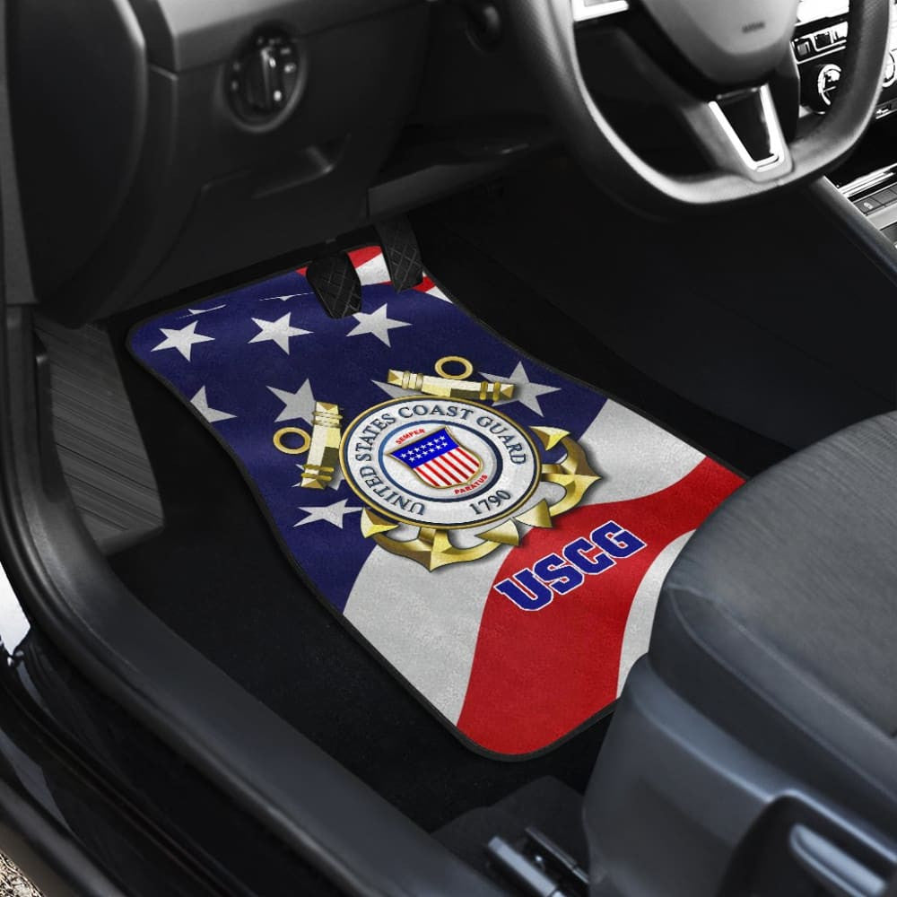 U.S. Coast Guard Car Floor Mats Custom American Flag