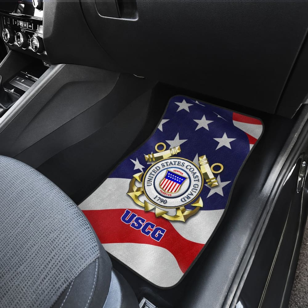 U.S. Coast Guard Car Floor Mats Custom American Flag