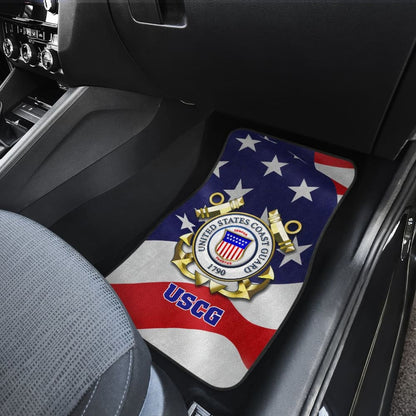 U.S. Coast Guard Car Floor Mats Custom American Flag