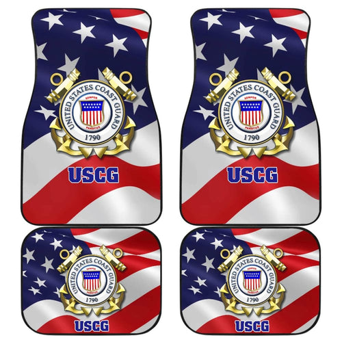 U.S. Coast Guard Car Floor Mats Custom American Flag