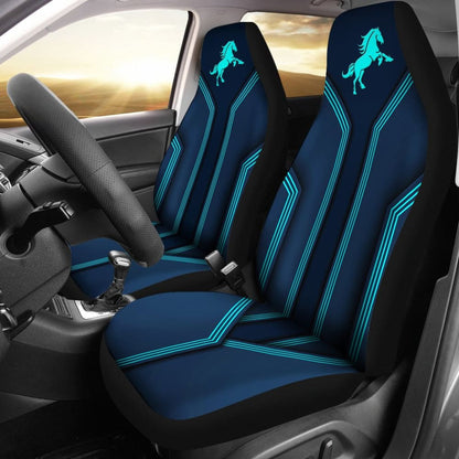 Amazing Turquoise Horse Mustang Custom Metallic Style Printed Car Seat Covers