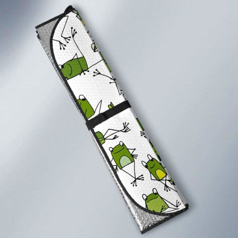 Sketch Funny Frog Pattern Car Auto Sun Shades
