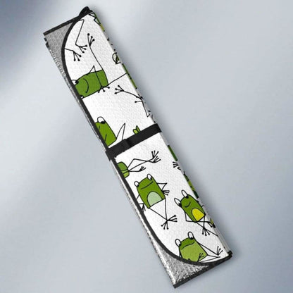 Sketch Funny Frog Pattern Car Auto Sun Shades