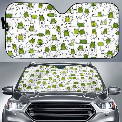 Sketch Funny Frog Pattern Car Auto Sun Shades