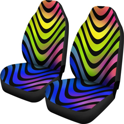 Abstract Rainbow Design Car Seat Covers