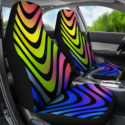 Abstract Rainbow Design Car Seat Covers
